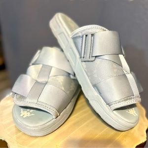 Kappa baby blue slide sandals size 9 women's but could be a men's 7.